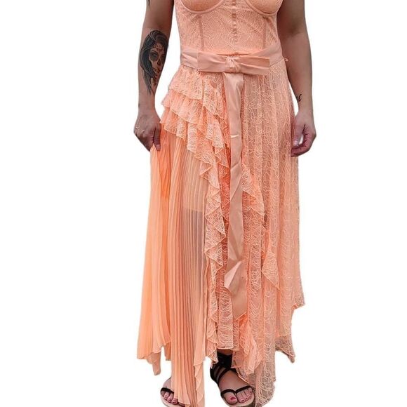 ALICE + OLIVIA peach fairy style  NEW WITH TAGS maxi gown - Picture 15 of 16